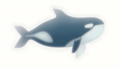 Sleek killer whale (orca) illustration swimming gracefully underwater. Represents marine life, power, or aquatic animals. Majestic and serene.

