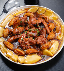 Braised Abalone, Chicken Wings and Yellow Noodle Cake