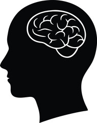 human head with brain