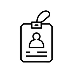 Obraz premium Simple trade show badge design. Professional trade show badge template with a person icon and blank space for text. This trade show badge is perfect for conferences and exhibitions.