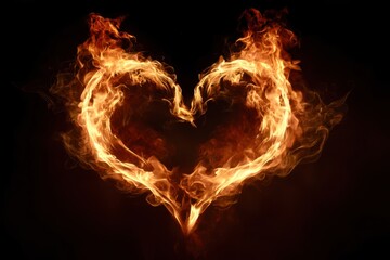 Fototapeta premium A heart made of fire