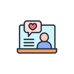 Online Profile With Heart Message On Digital Platform Illustration