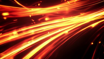 Abstract fiery streaks, dynamic motion, dark background, sparks