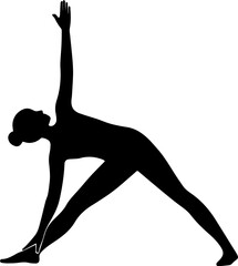 Fototapeta premium silhouette of woman yoga triangle pose.eps