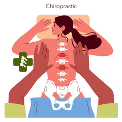Chiropractic Adjustment Vector Illustration