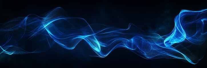Abstract Blue Smoke Wave Background