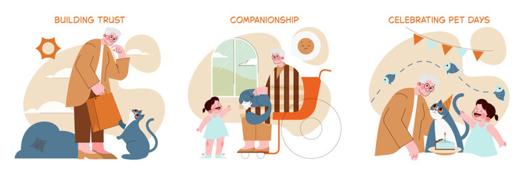 Pet Celebration and Companionship Vector Illustration