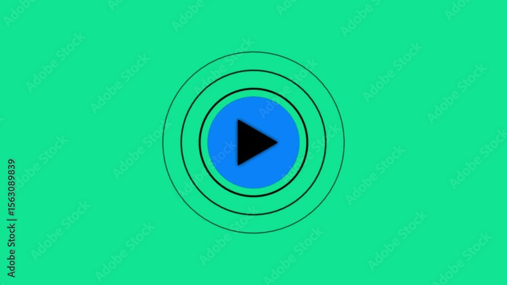 Poster play icon, video play icon for website and mobile design animation on black background. press to pla