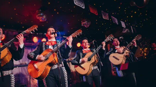 Mariachi band performing on stage