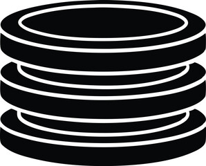  layered stack resembling silhouette vector