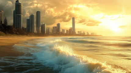 Gold Coast, Australia, a stunning coastal city with golden sands