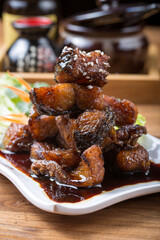 Vinegar-marinated smoked fish