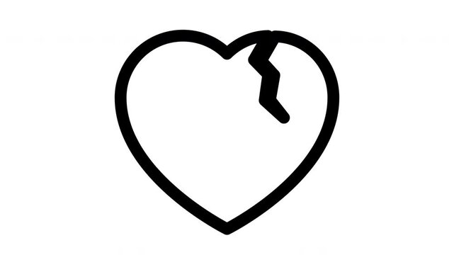 wounded heart minimalist line animation