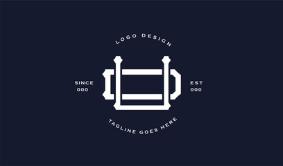 Monogram logo in circle shape with editable file 