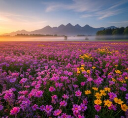 Obraz premium sunset in the mountains