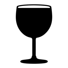 Elegant Wine Glass Silhouette on White Background for Beverage Design