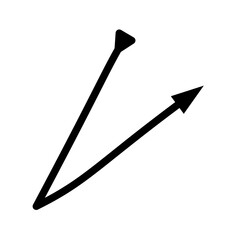 Hand drawn line arrows icons set collection. Doodle marker various curved linear arrows.