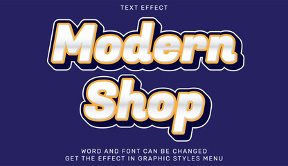 Modern shop text effect in 3d design