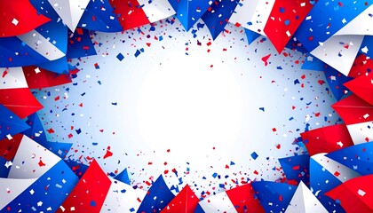 Obraz premium Abstract Bastille Day Vector Background with French Colors 