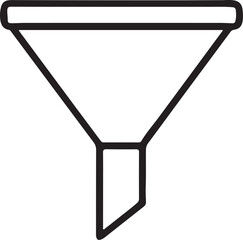 Black Filter Icon, Funnel Shape, Search Optimization UI Symbol, Minimal and Flat Vector Design