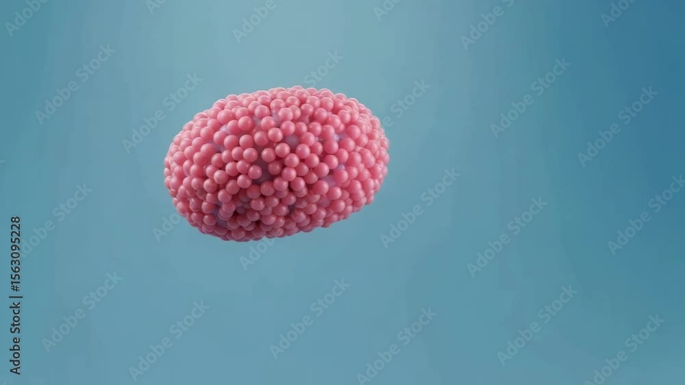Poster abstract sphere made of pink balls creating a textured and patterned background