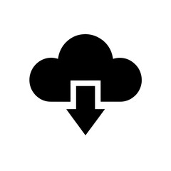 Cloud Download Icon Vector in Flat and Clean Style