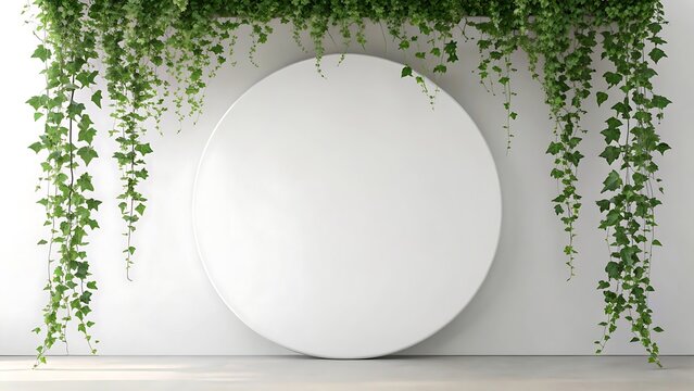 Mockup stage with trailing ivy