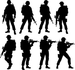 Fototapeta premium military, soldiers, helicopter, army, special forces, vector bundle