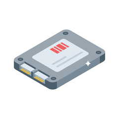 An isometric style icon of ssd fast data storage device
