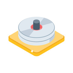 A sleek isometric style icon of cd rack organizer