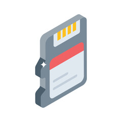 Fototapeta premium A premium isometric style icon of sd card memory