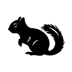 vector image of a squirrel silhouette in transparent background 
