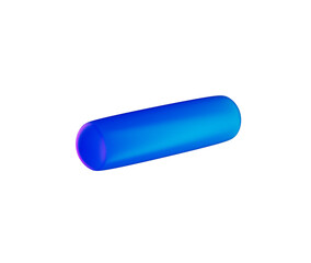 3D Glossy blue minus symbol with a modern, sleek and minimalistic design. 3d illustration