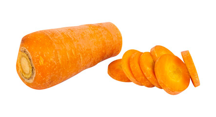 fresh carrot isolated on white background