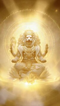 Lakshmi Narayan Floating in Golden Aura Spiritual Scene is a devotional animated loop perfect for festival visuals, spiritual reels, meditation backgrounds, or divine character storytelling.