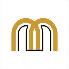 Fototapeta premium Abstract letter M logotype. Modern logo idea sign. Universal emblem vector icon