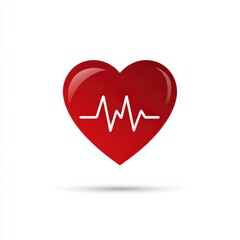 Heartbeat symbol in red heart icon representing life and health awareness in a clean design