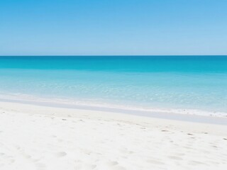 Fototapeta premium Serene Beach with Crystal-Clear Turquoise Water and White Sand