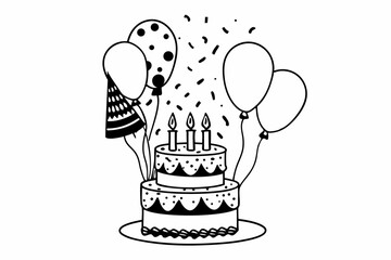 Vibrant Vector Illustration of a Birthday Celebration with a Famous Person