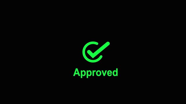 Abstract glowing tick mark of glowing text for approved. Check mark symbol. approved tick mark icon, Check mark icon animation , right mark icon. check box. 4k motion video.