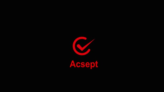 Abstract glowing tick mark of glowing text for acsept. Check mark symbol. approved tick mark icon, Check mark icon animation , right mark icon. check box. 4k motion video.