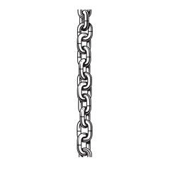 Fototapeta premium Vector illustration of detailed vertical chain with hand drawn linework on white background