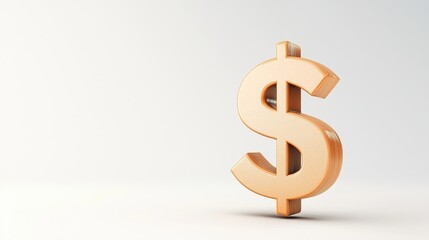 3D cartoon dollar sign character waving, white background