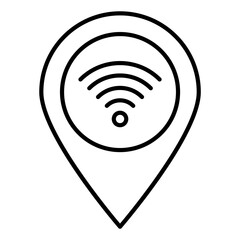 wifi hotspot location line icon
