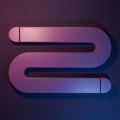 Fototapeta premium Purple Towel icon isolated on purple-blue background. Minimalism concept. 3D render illustration