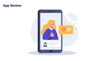 App review concept vector illustration for digital use in flat style