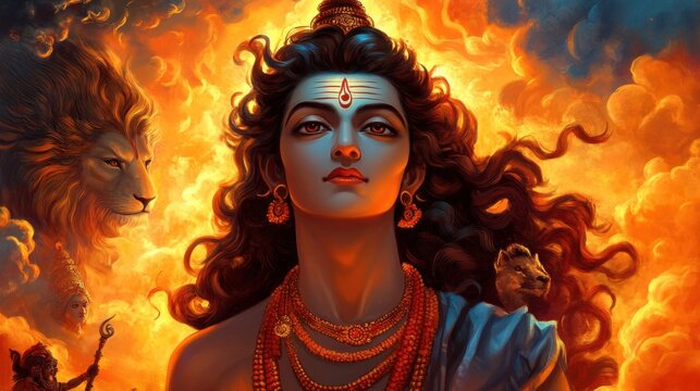 A stunning illustration of Indra showcased in the heavenly realm title. heaven is beautiful