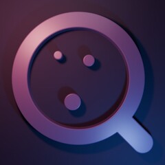 Purple Coffee cup icon isolated on purple-blue background. Tea cup. Hot drink coffee. Minimalism concept. 3D render illustration