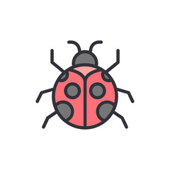 Stylized Ladybug Icon With Vibrant Colors And Simple Design Elements