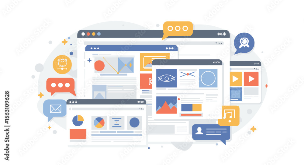 Poster social media and networking communication vector illustration for digital marketing and design proje